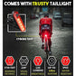 Waterproof Rechargeable LED Bike Lights Set (2000mah Lithium Battery, IPX4, 2 USB Cables)