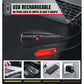 Waterproof Rechargeable LED Bike Lights Set (2000mah Lithium Battery, IPX4, 2 USB Cables)