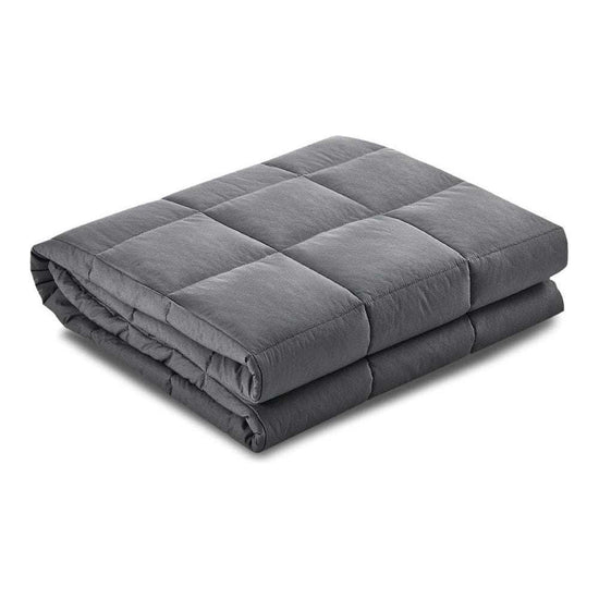 Weighted Blanket Adult 5KG Heavy Gravity Blankets Microfibre Cover Calming Relax Anxiety Relief Grey - Magdasmall