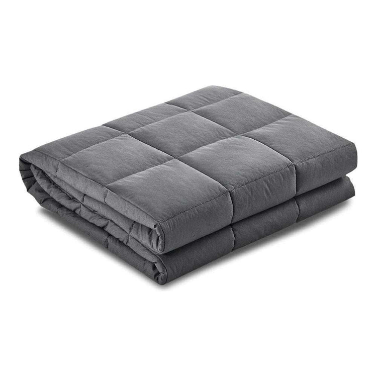 Weighted Blanket Kids 2.3KG Heavy Gravity Blankets Microfibre Cover Comfort Calming Deep Relax Better Sleep Grey - Magdasmall