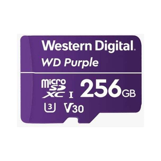 WESTERN DIGITAL Digital WD Purple 256GB MicroSDXC Card 24/7 -25&deg;C to 85&deg;C Weather &amp; Humidity Resistant for Surveillance IP Cameras mDVRs NVR Dash Cams Drones