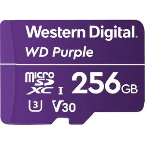 WESTERN DIGITAL Digital WD Purple 256GB MicroSDXC Card 24/7 -25&deg;C to 85&deg;C Weather &amp; Humidity Resistant for Surveillance IP Cameras mDVRs NVR Dash Cams Drones