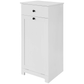 White Bathroom Cabinet with Laundry Basket and Drawer