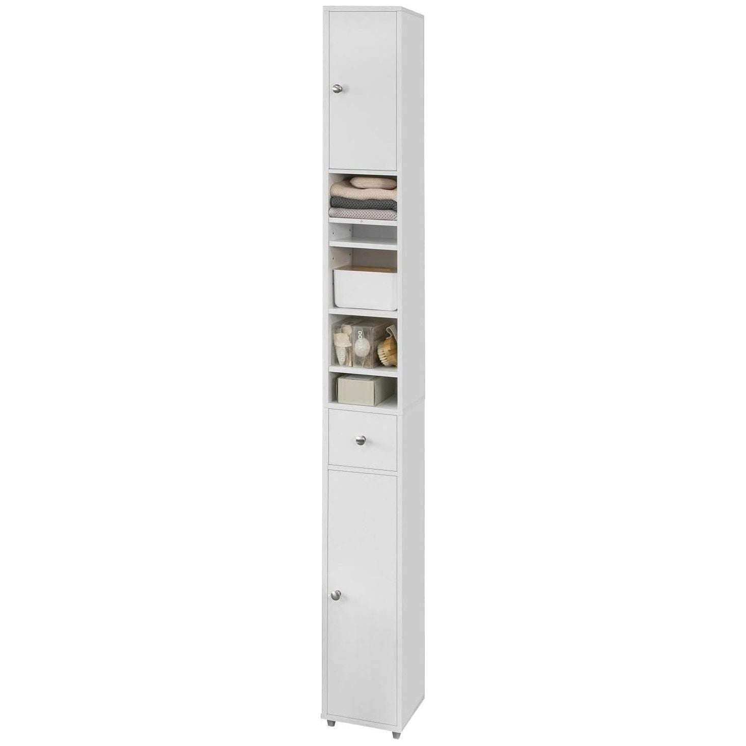 White Tall Bathroom Cabinet High Storage