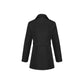 Womens Winter Button Long Trench Coat Jacket Parka Overcoat - Black - XX-Large