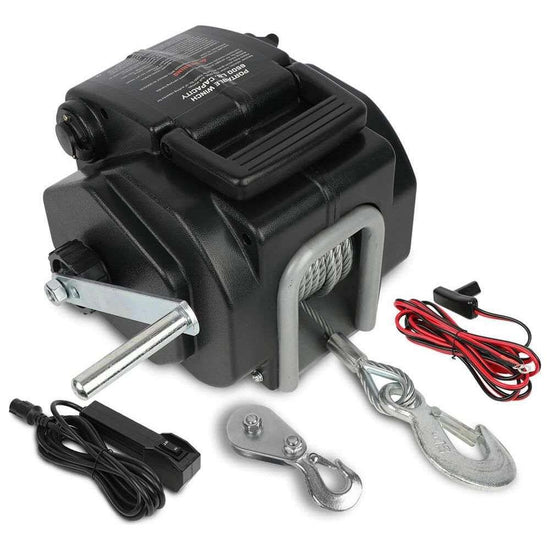 X-BULL Electric Boat Winch 12V 6500LBS Portable Detachable Steel Cable Marine Ship 3000KG 4WD