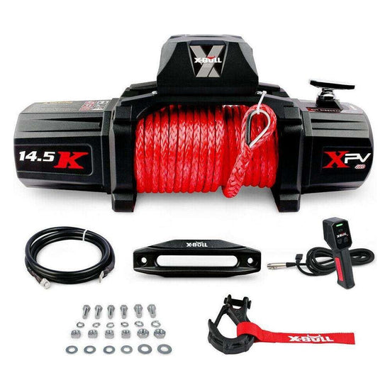 X-BULL Electric Winch 12V Synthetic Rope Wireless 14500LB Remote 4X4 4WD Boat