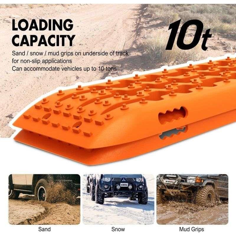 X-BULL Recovery tracks Sand Trucks Offroad With 4PCS Mounting Pins 4WDGen 2.0- Orange