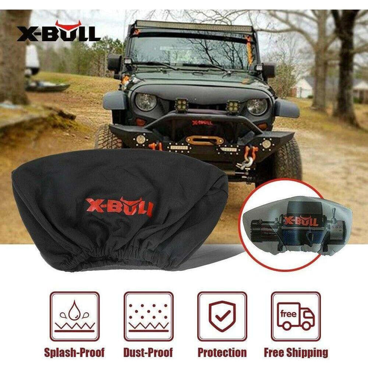 X-BULL Winch Cover Waterproof fits 8000-17000LBS Winch Dust Cover Soft 4X4