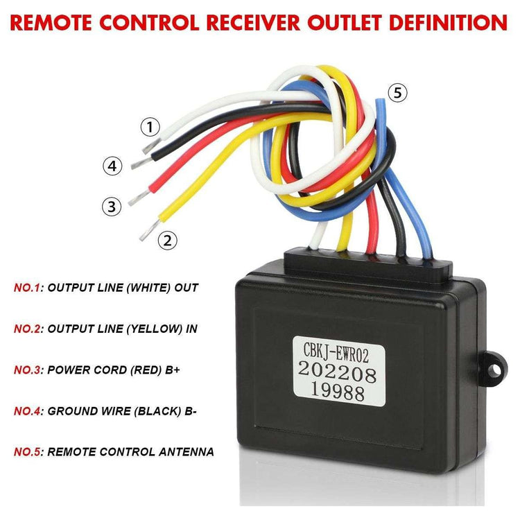 X-BULL Winch Solenoid Relay Wiring Controller 500A 12V and 150ft Wireless Remote 4T Block Pulley