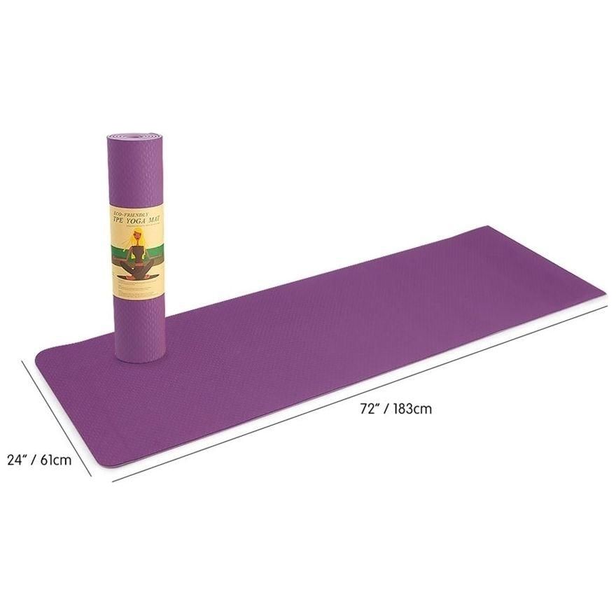 YOGA MAT Non-Slip Light Gym 1830x610x6mm Pilates Home Fitness - Assorted Colours