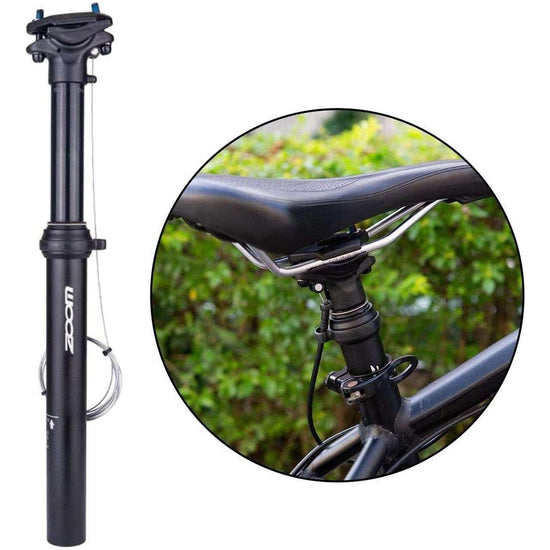 ZOOM SPD-801 Dropper Seatpost Adjustable Height via Thumb Remote Lever - External Cable 30.9 Diameter 100mm Travel