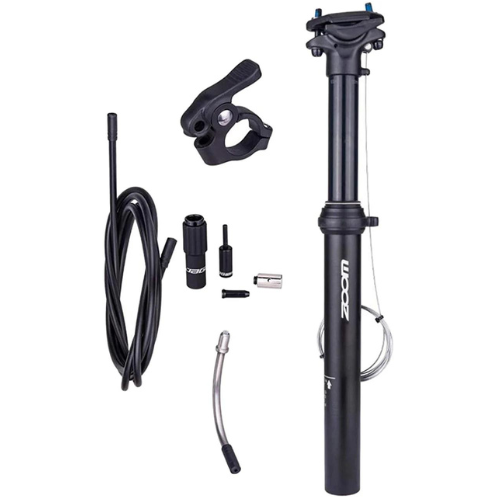 ZOOM SPD-801 Dropper Seatpost Adjustable Height via Thumb Remote Lever - External Cable 31.6 Diameter 100mm Travel