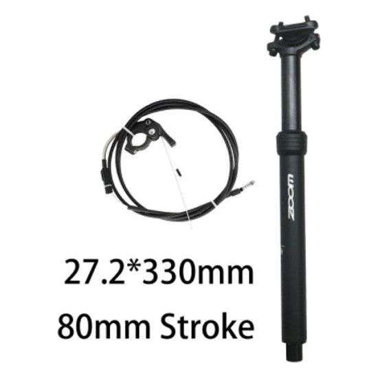 ZOOM SPD-802 Adjustable Height via Thumb Remote Lever - Internal Cable 27.2mm Diameter 80mm Travel Dropper Seatpost