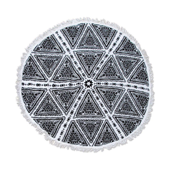 Zulu Triangle 100% Cotton Round Beach Towel